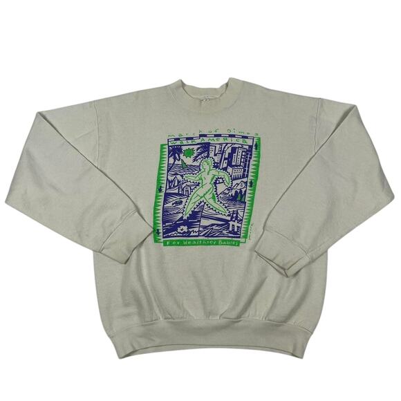 Vintage Running Walking Charity Crewneck “March of Dimes for Healthier Babies” - Picture 1 of 6
